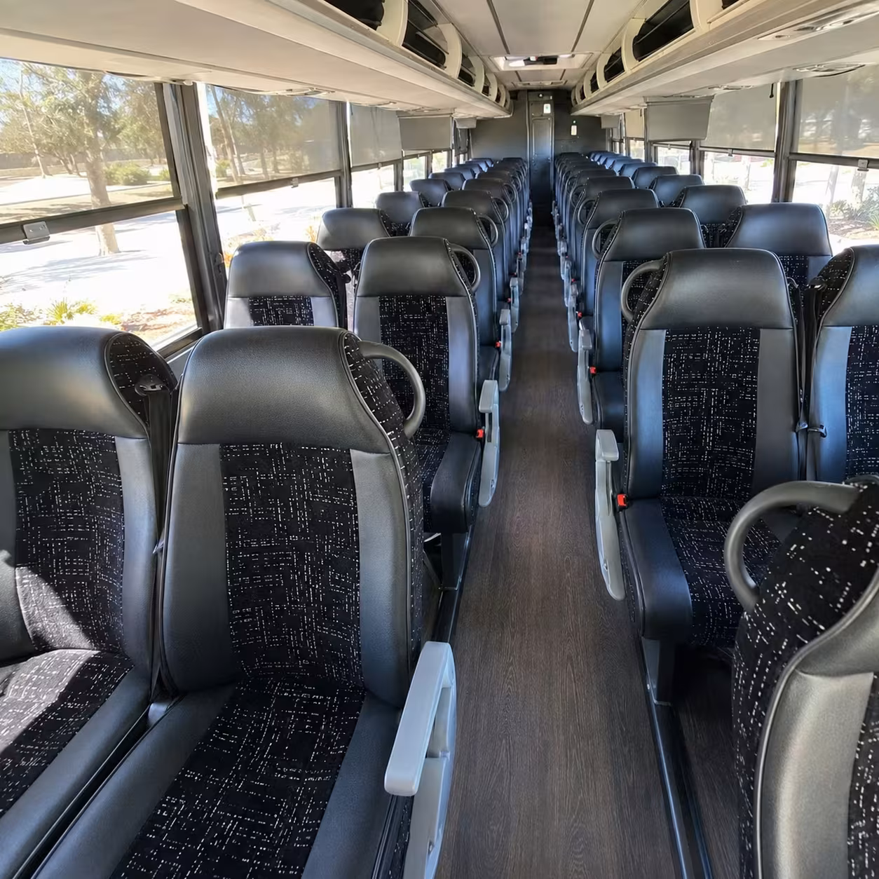 56 passenger charter bus inside